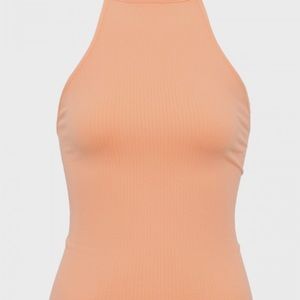 FREE PEOPLE MMKAY MANGO RIBBED SEAMLESS HIGH-NECK CAMI TOP Size M/L